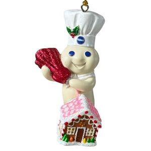 Vintage Danbury Mint Pillsbury Doughboy Glitter Holiday Christmas Ornament